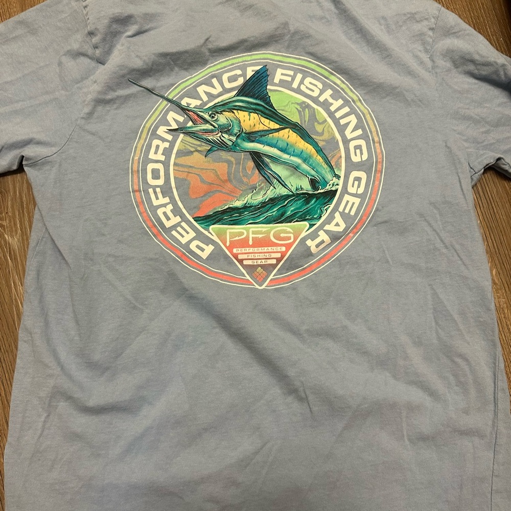 Columbia PFG Blue and Green Marlin T-Shirt